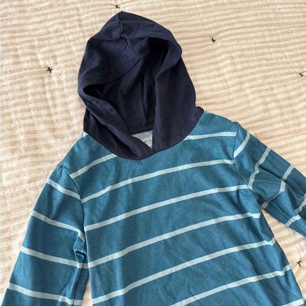 The Children's Place Teal and Navy Striped Hoodie NWOT